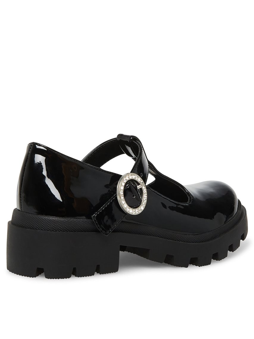 Black Steve Madden Jsuzey Patent Kids' Platform Shoes | PH 4601NEW